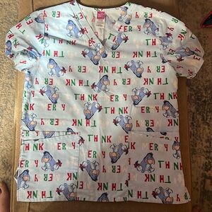 Eeyore Holiday Scrub Top